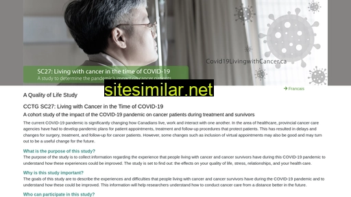 covid19livingwithcancer.ca alternative sites