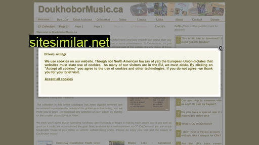 doukhobormusic.ca alternative sites