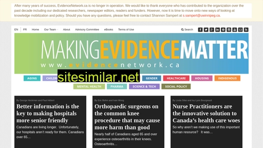 evidencenetwork.ca alternative sites