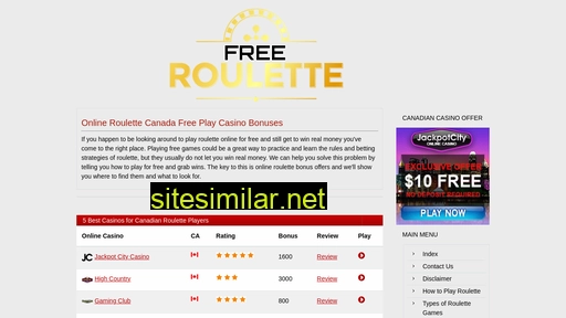 freeroulette.ca alternative sites