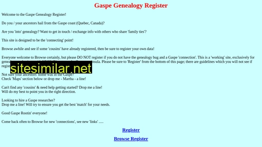 gaspegenealogy.ca alternative sites