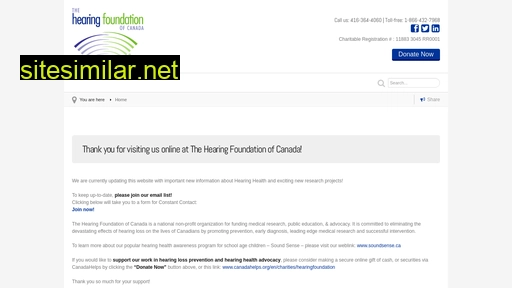 hearingfoundation.ca alternative sites