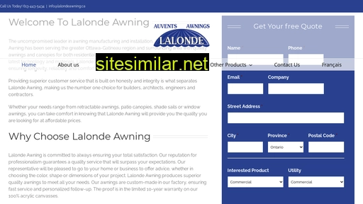 lalondeawning.ca alternative sites