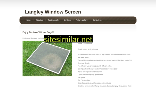 langleywindowscreen.ca alternative sites