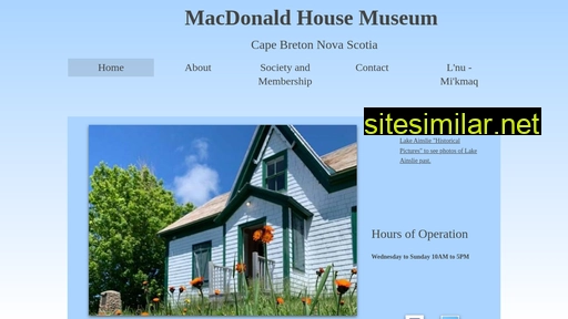 macdonaldhousemuseum.ca alternative sites