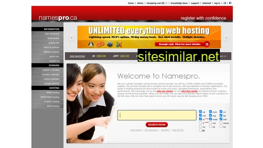 namespro.ca alternative sites