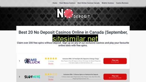 nodepositfreespins.ca alternative sites
