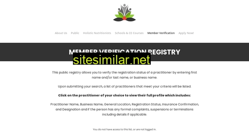 nutritionassociation-registry.ca alternative sites