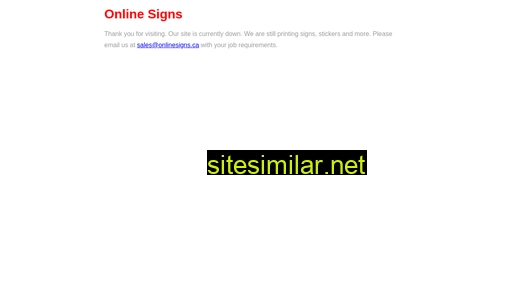 onlinesigns.ca alternative sites