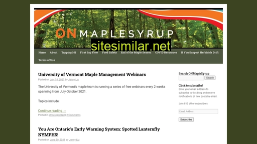 onmaplesyrup.ca alternative sites