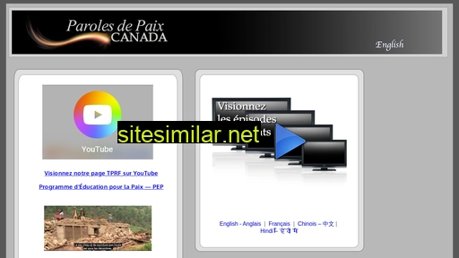parolesdepaix.ca alternative sites
