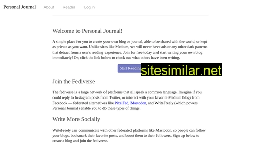 Personaljournal similar sites