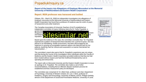 popadiukinquiry.ca alternative sites