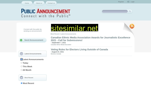 publicannouncement.ca alternative sites