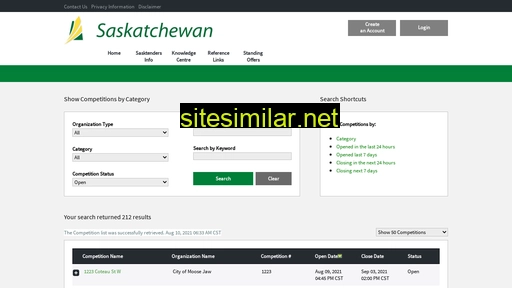 sasktenders.ca alternative sites