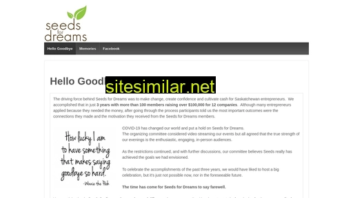 seedsfordreams.ca alternative sites