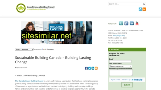 sustainablebuildingcanada.ca alternative sites