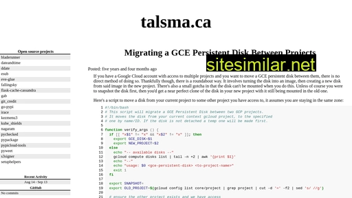 talsma.ca alternative sites