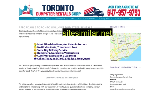 Torontodumpsterrentals similar sites