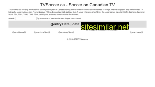 tvsoccer.ca alternative sites