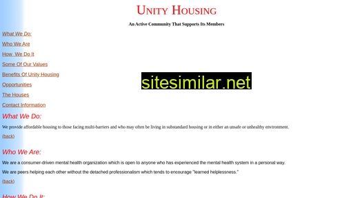 unityhousing.ca alternative sites