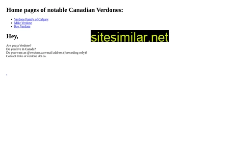 verdone.ca alternative sites
