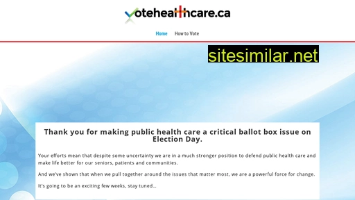 votehealthcare.ca alternative sites