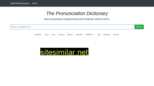 Howtopronounce similar sites