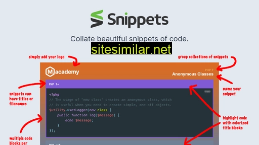 Snippets similar sites