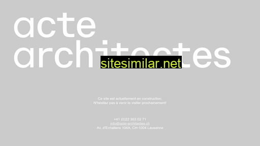 acte-architectes.ch alternative sites