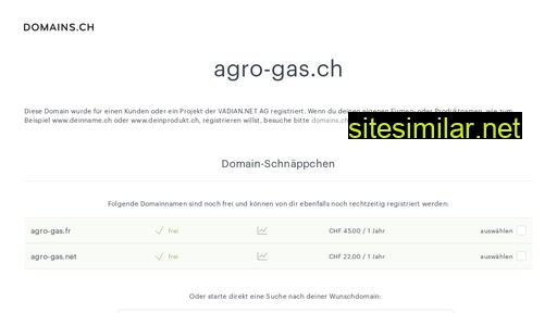 agro-gas.ch alternative sites