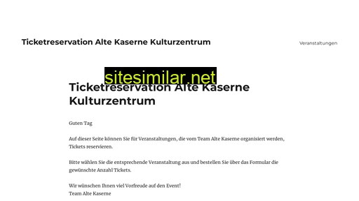altekaserne-tickets.ch alternative sites