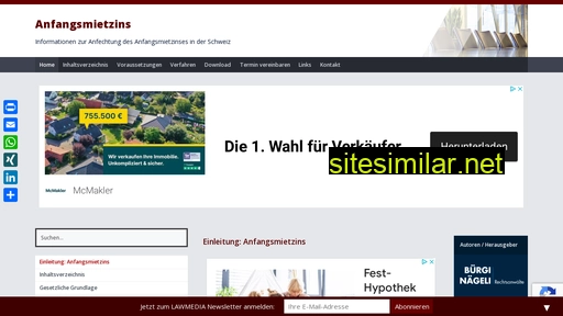 anfangsmietzins.ch alternative sites