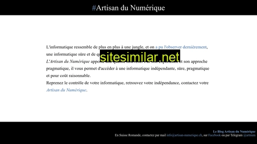 artisandunumerique.ch alternative sites