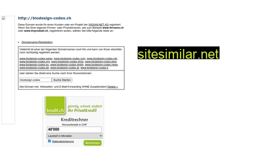 biodesign-codex.ch alternative sites