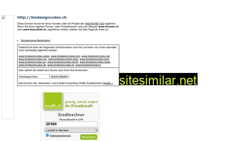 biodesigncodex.ch alternative sites
