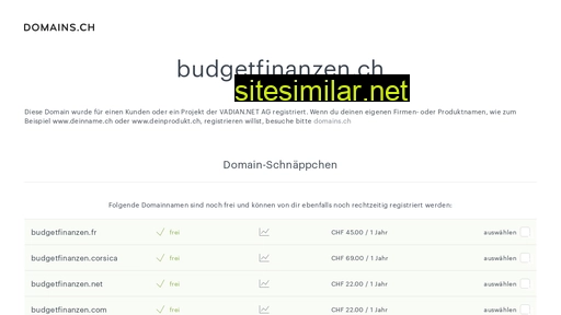 budgetfinanzen.ch alternative sites