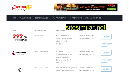 casinovip.ch alternative sites