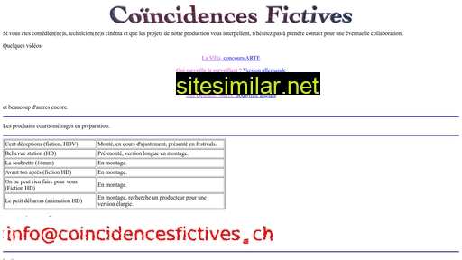 coincidencefictive.ch alternative sites