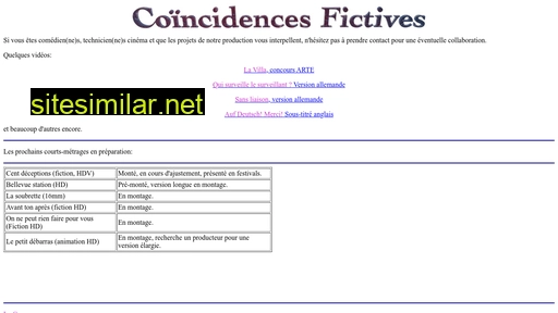 coincidencesfictives.ch alternative sites