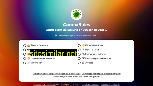 coronarules.ch alternative sites