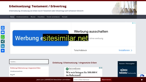 erbeinsetzung.ch alternative sites