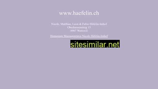 haefelin.ch alternative sites