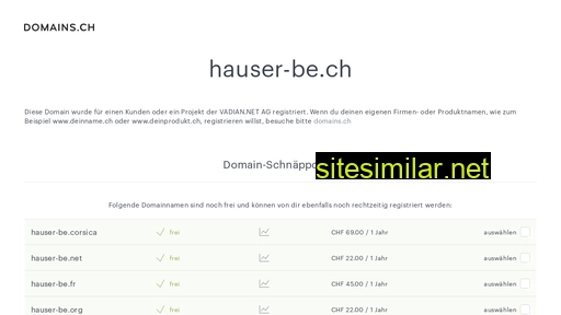 hauser-be.ch alternative sites