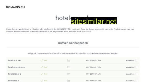 hotelordr.ch alternative sites