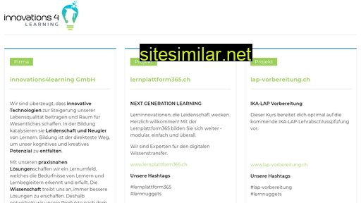 innovations4learning.ch alternative sites