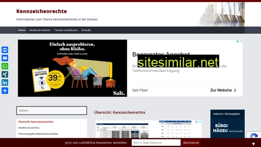 kennzeichenrechte.ch alternative sites