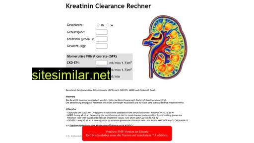 Kreatinin-clearance-rechner similar sites