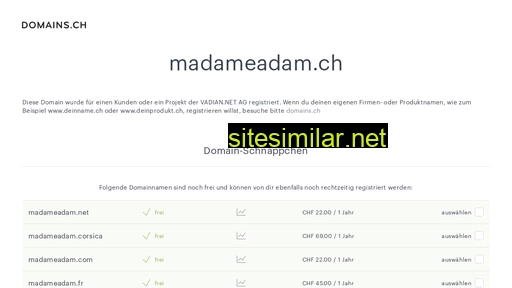 madameadam.ch alternative sites