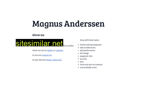 magnus.anderssen.ch alternative sites